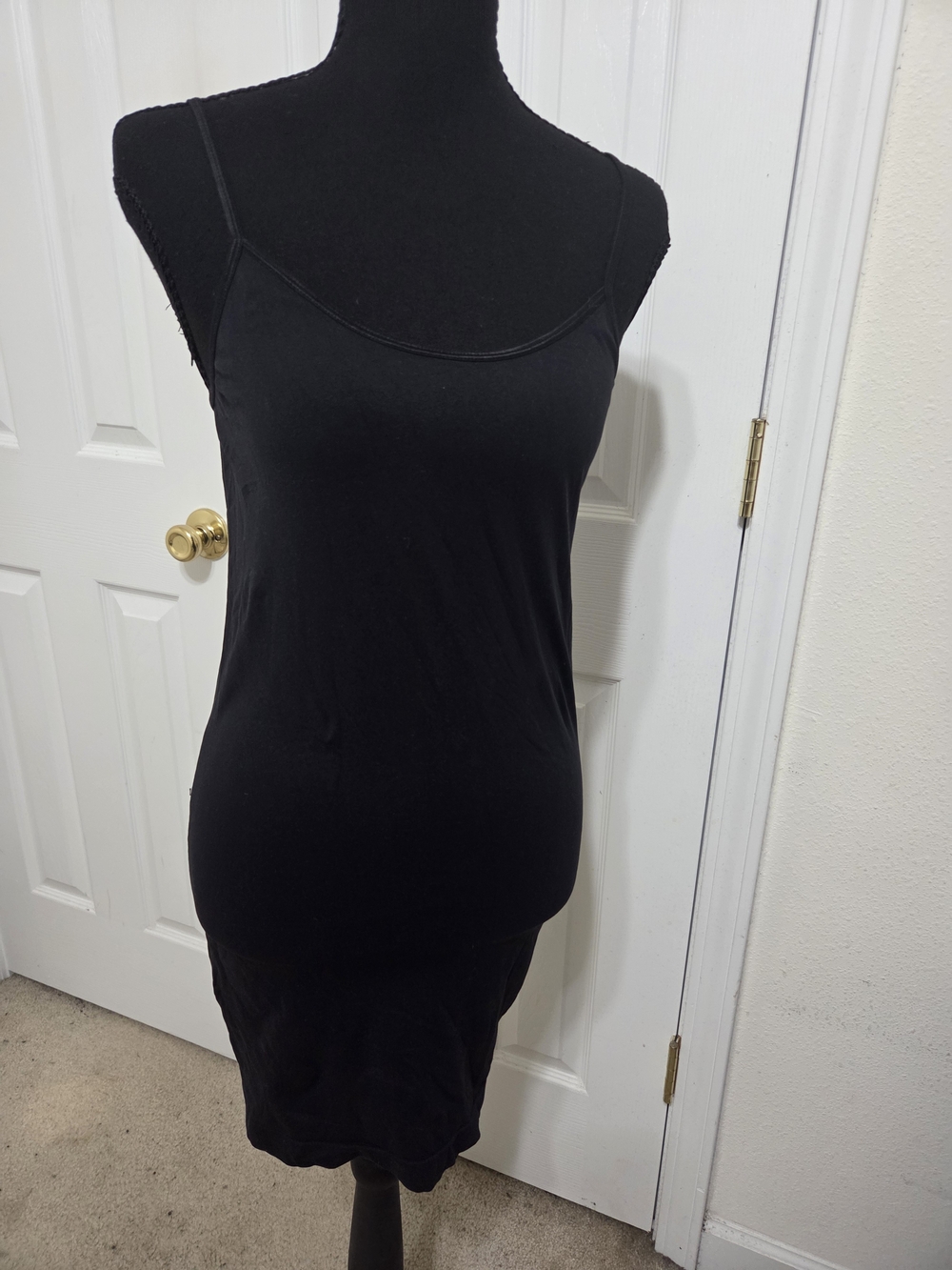 Simple Black Spaghetti Strap Shirt/ Dress